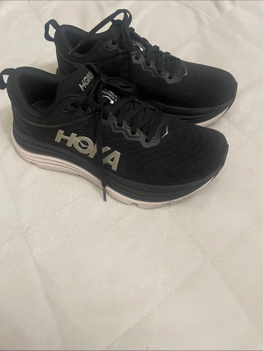Hoka Gaviota 5 Black with White Logo